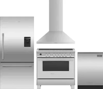 4 Piece Package Includes Refrigerator, Range, Hood And Dishwasher